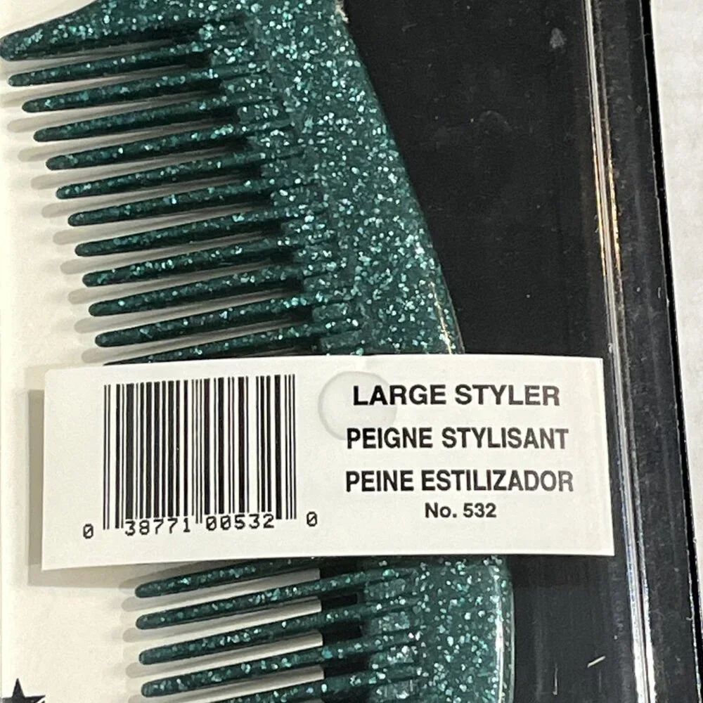Vintage Cardinal Glittz Combs Large Stylisant #532 Glitter Purple Green Set Of 2